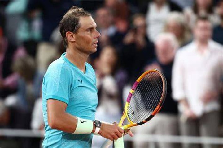 Rafael Nadal warms up for a match against Phillip Kohlscreiber during The Internazionali BNL d’Italia 2016 in Rome, Italy