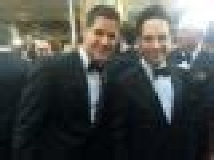 Raffael Dickreuter (Left) and Paul Rudd at the Golden Globes 2015