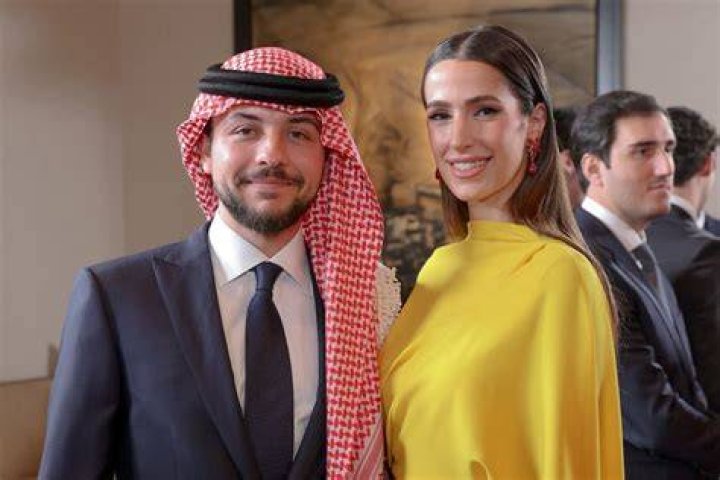 Rajwa Al Saif and Hussein, Crown Prince of Jordan in June 2023