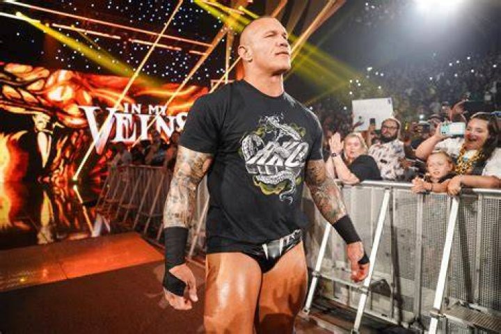 Randy Orton performing his signature RKO move