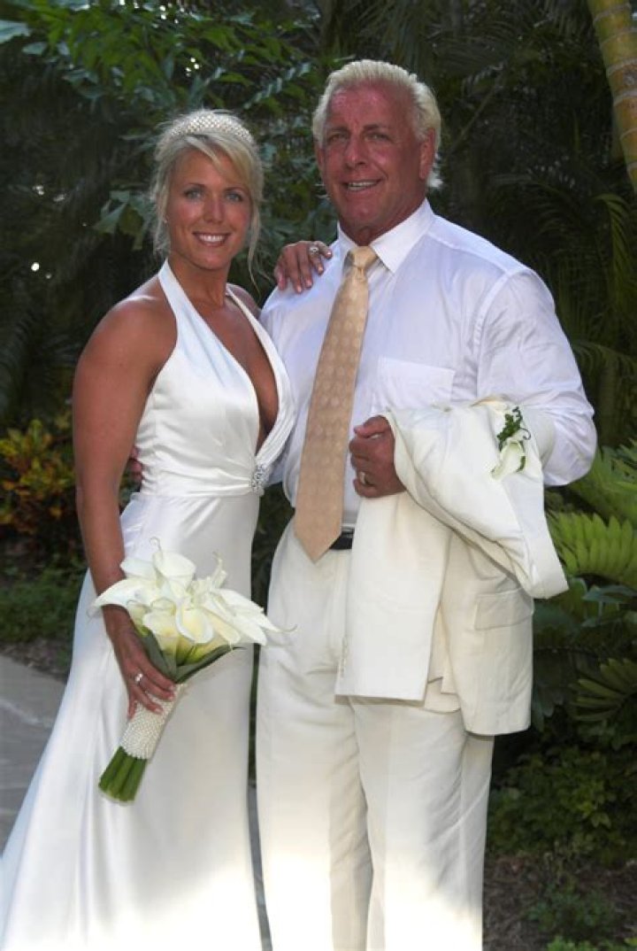 Ric Flair with his wife Wendy as seen in December 2019