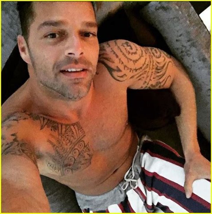 Ricky Martin shirtless body as seen on social media in 2016