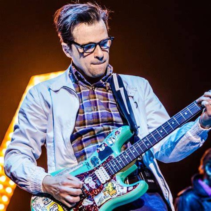 Rivers Cuomo performing with Weezer at the Gathering of the Vibes in Bridgeport in August 2015