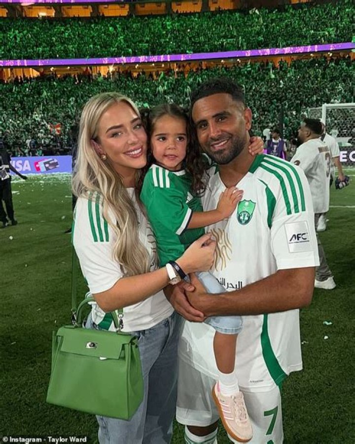 Riyad Mahrez with his wife Rita Johal