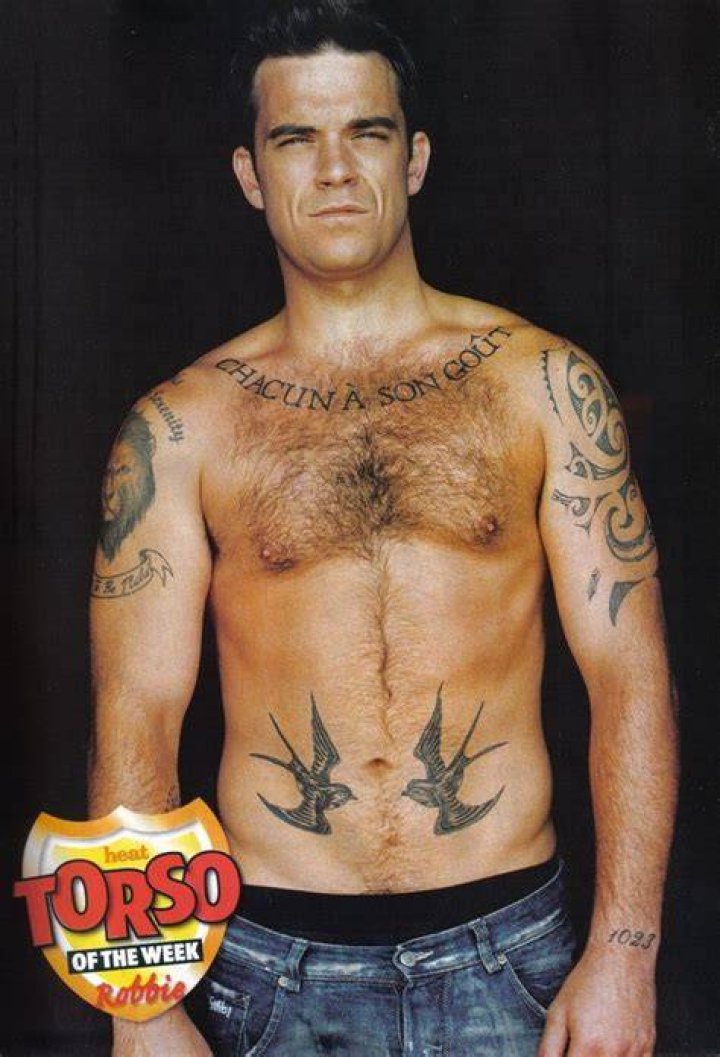 Robbie Williams shirtless body