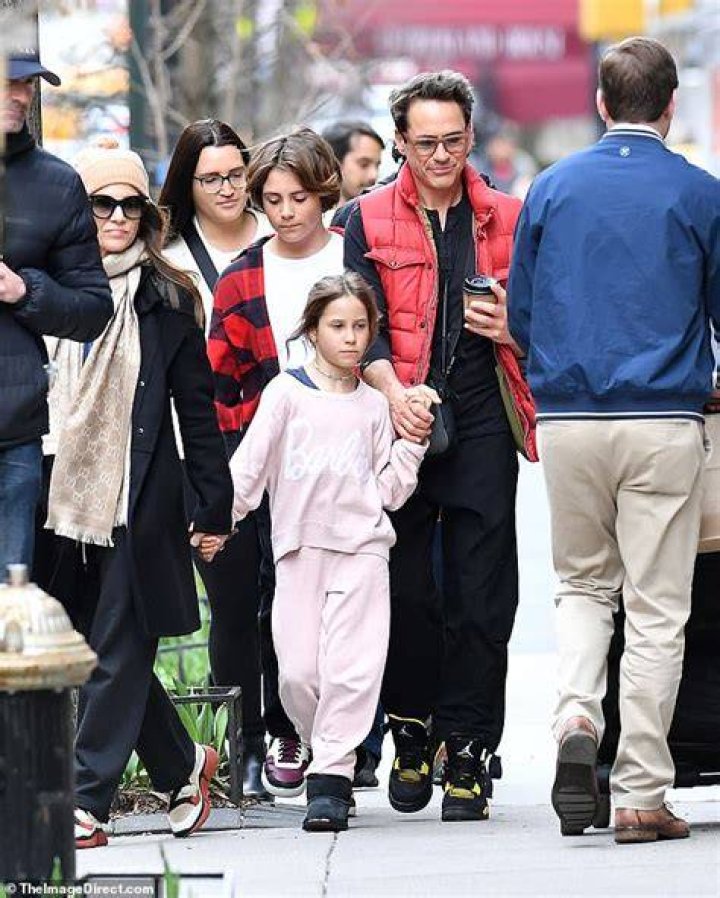 Robert Downey Jr with family