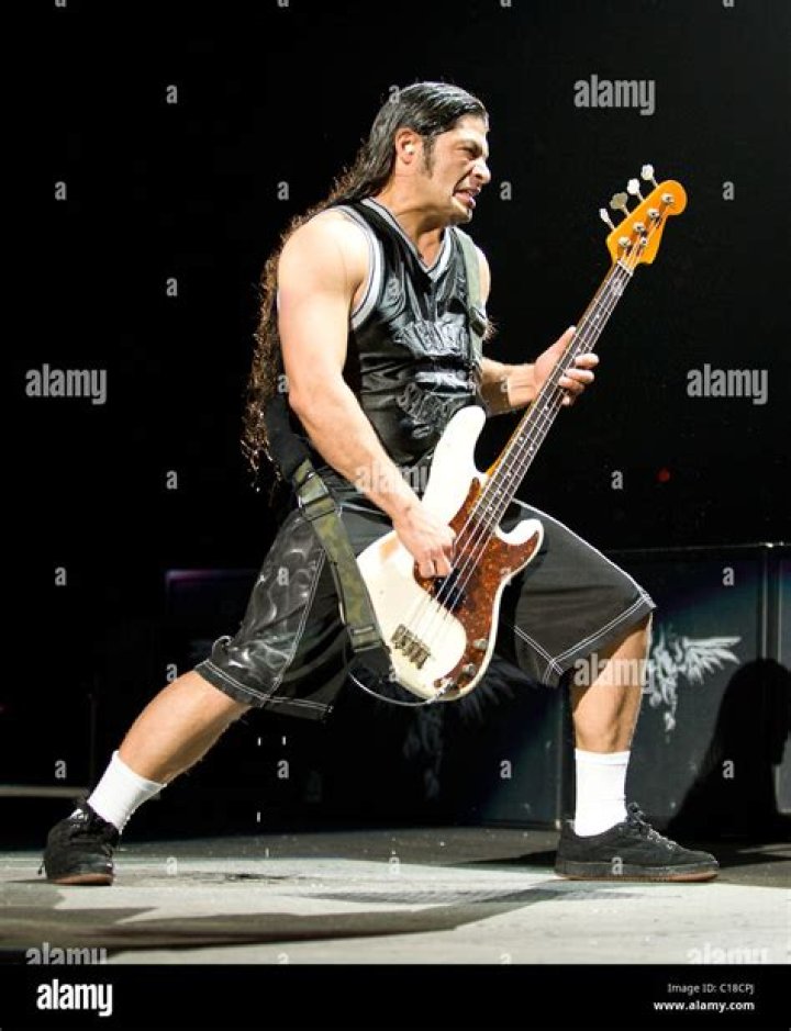 Robert Trujillo performing with Metallica at O2 in London