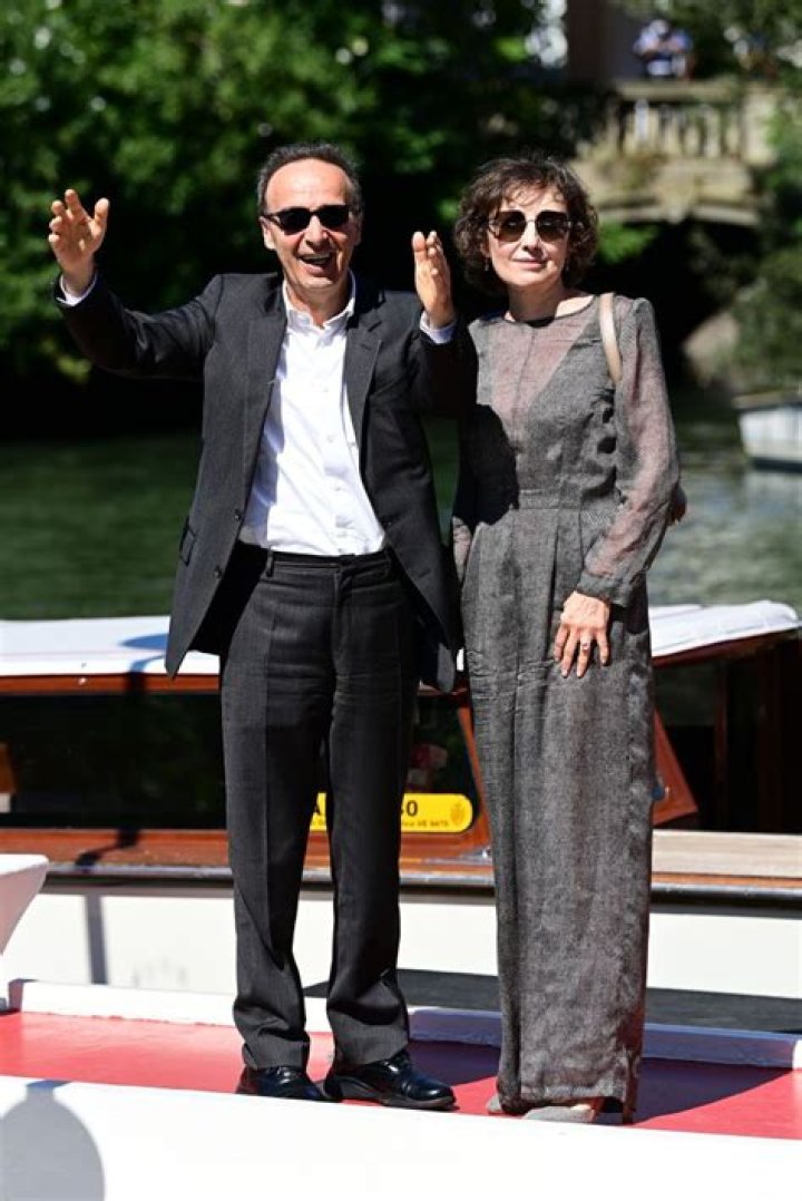 Roberto Benigni as seen with his wife Nicoletta Braschi at the 1998 Cannes Film Festival