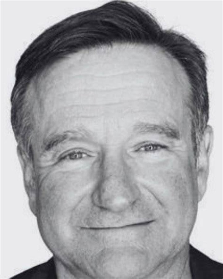 Robin Williams as seen while performing for the audience at an all-hands gathering aboard Naval Support Activity Bahrain in December 2003