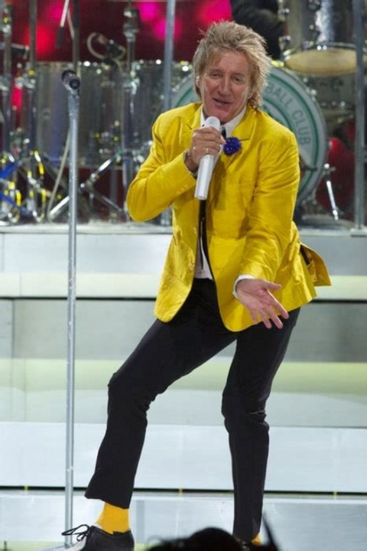 Rod Stewart as seen while performing in Oslo in November 1976
