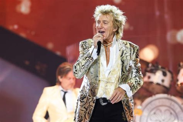 Rod Stewart snapped during a concert in Belfast, Ireland in 1981