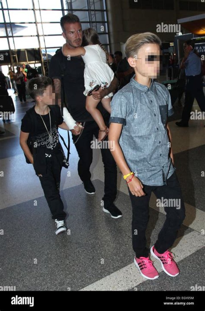 Romeo Beckham at the LAX airport in Los Angeles in August 2016