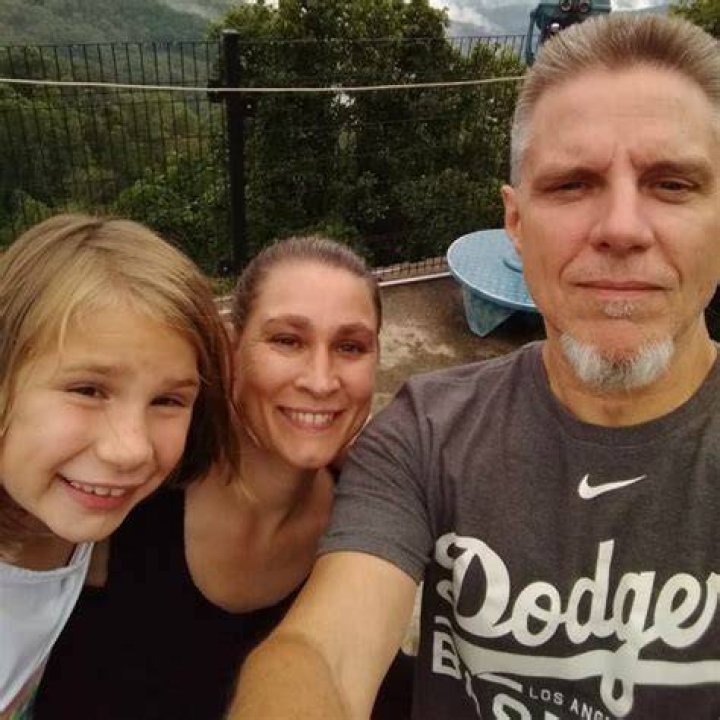 Ron McGovney with his daughter Audrey as seen in July 2019