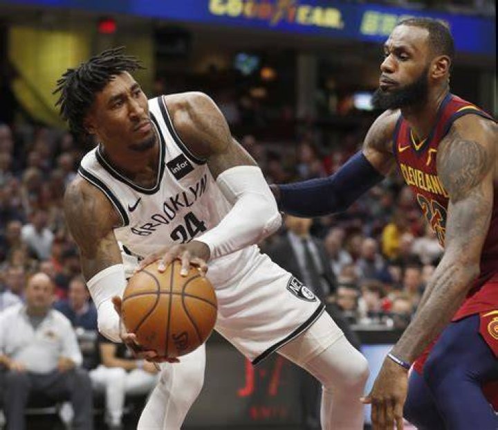 Rondae Hollis-Jefferson with his son as seen in January 2019