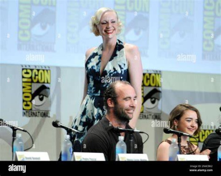Rory McCann with Gwendoline Christie at the San Diego Comic-Con International for 'Game of Thrones' in July 2014