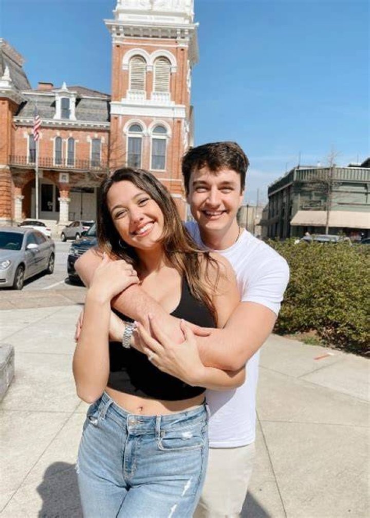 Sam Patterson and his fianc&eacute;e Monica Gartner as seen in a picture that was taken at Mystic Falls in March 2022