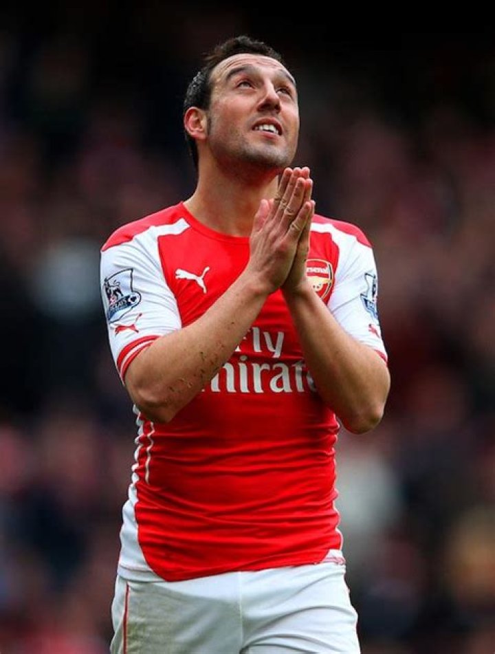 Santi Cazorla&rsquo;s reaction after he missed a wide open shot during the match between Arsenal and Liverpool on April 4, 2015