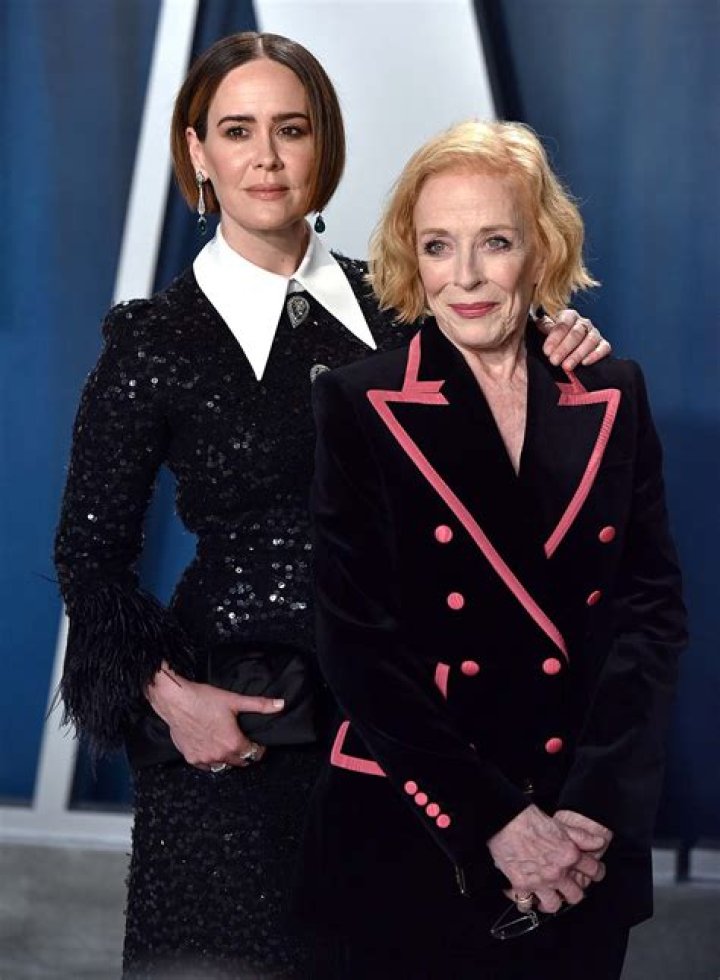 Sarah Paulson and Holland Taylor during an event in 2015