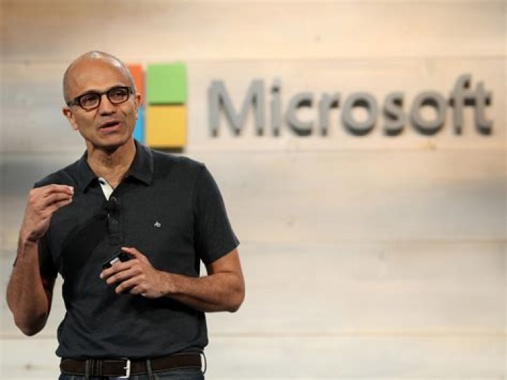 Satya Nadella speaking at Microsoft Search Summit event in San Francisco, California, U.S. in December 2010