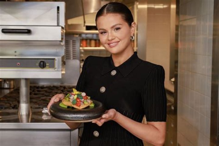 Selena Gomez cooking food in May 2022