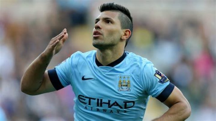 Sergio Agüero pictured while undergoing drills at the Manchester City training facility