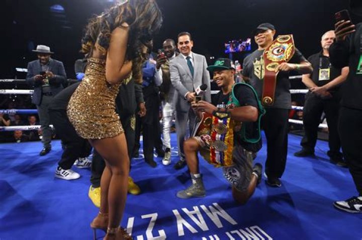 Shakur Stevenson and Michelle Ragston, as seen in May 2022