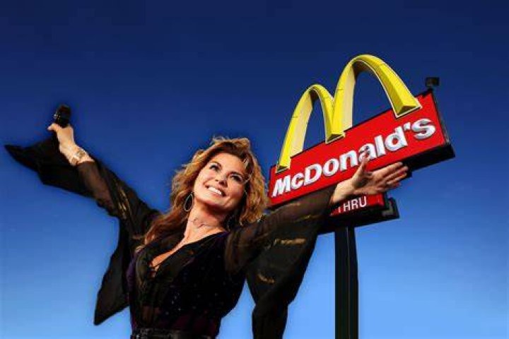 Shania Twain with French fries