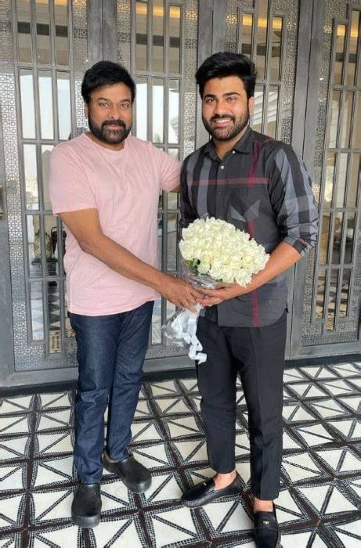 Sharwanand (Right) and Chiranjeevi