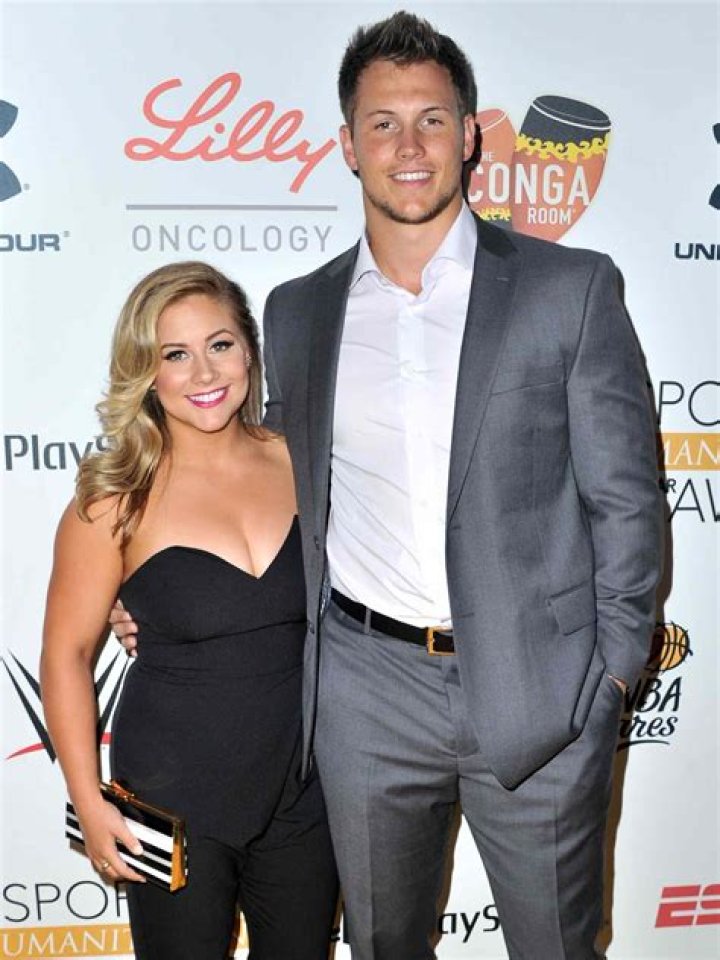 Shawn Johnson and Andrew East at the ESPN the Party in January 2015