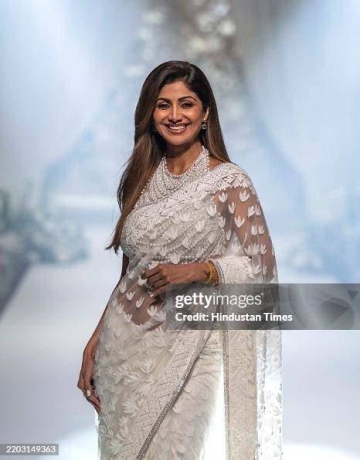 Shilpa Shetty during a ramp walk at the Lakme Fashion Week 2018