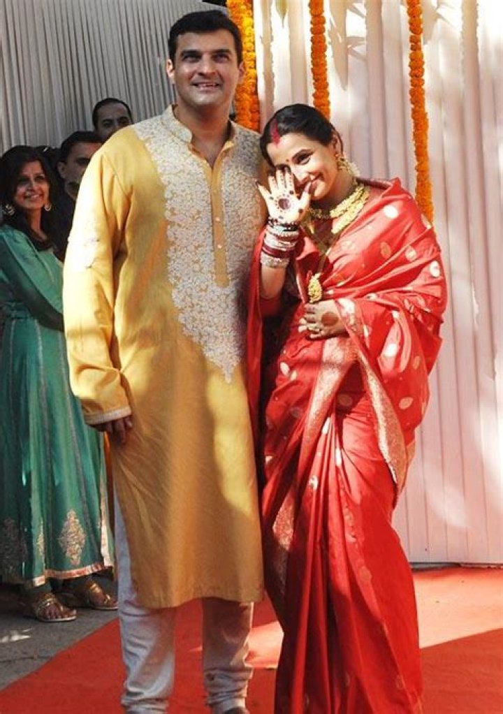 Siddharth Roy Kapur and Vidya Balan as seen on their wedding day in December 2012