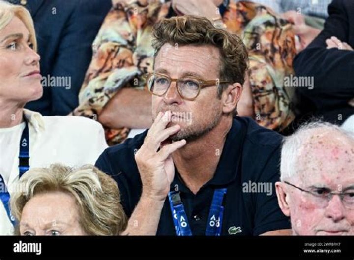 Simon Baker in Paris at the French Premiere of I Give it a Year in April 2013