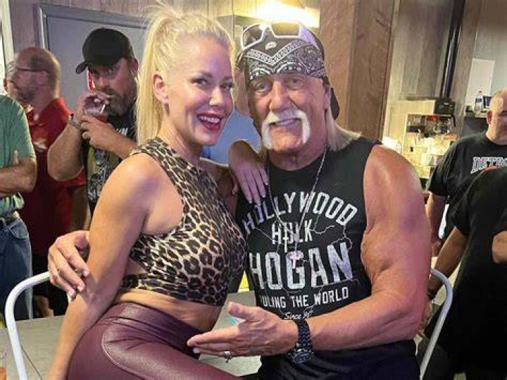 Sky Daily as seen while smiling for a picture with Hulk Hogan in September 2023