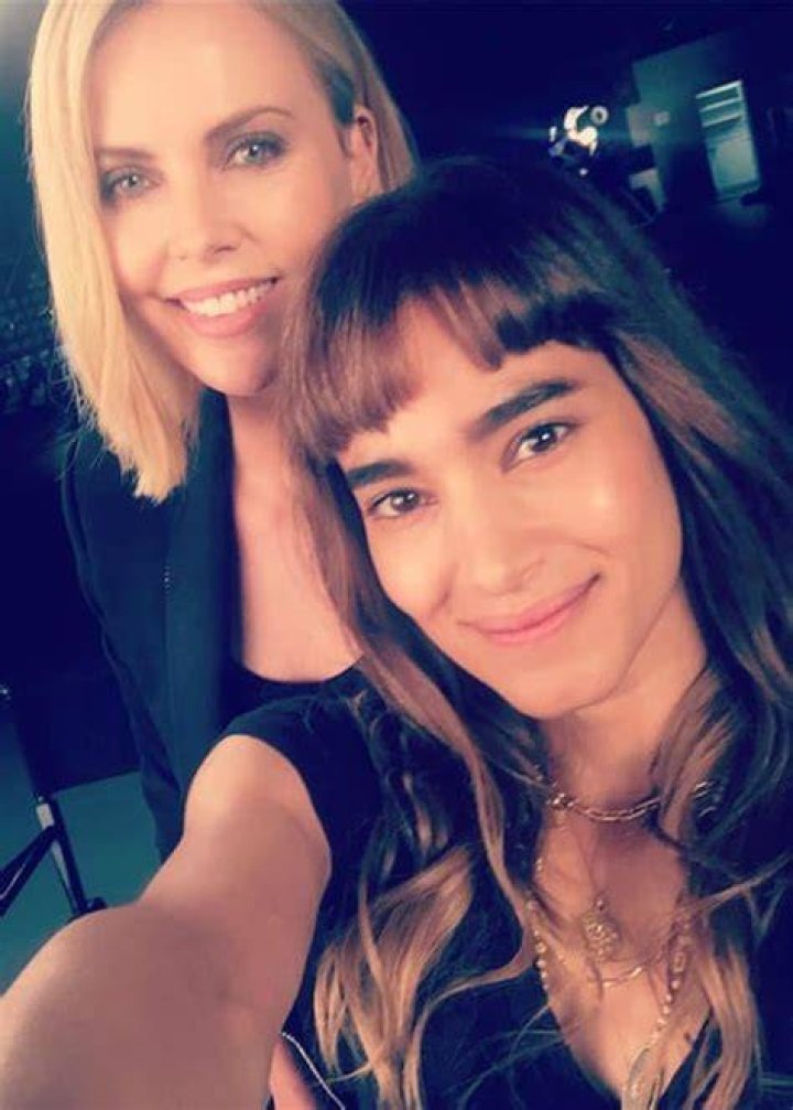 Sofia Boutella (Right) and Charlize Theron as seen in May 2017