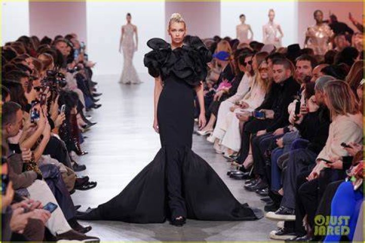 Stella Maxwell walking the ramp for Jeremy Scott Fall / Winter 2014 Collection.