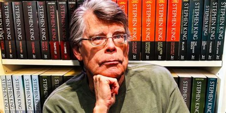 Stephen King with his dog as seen in February 2018