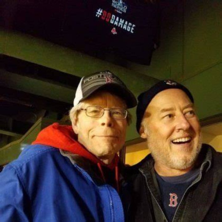 Stephen King with novelist Stewart O'Nan as seen in November 2018