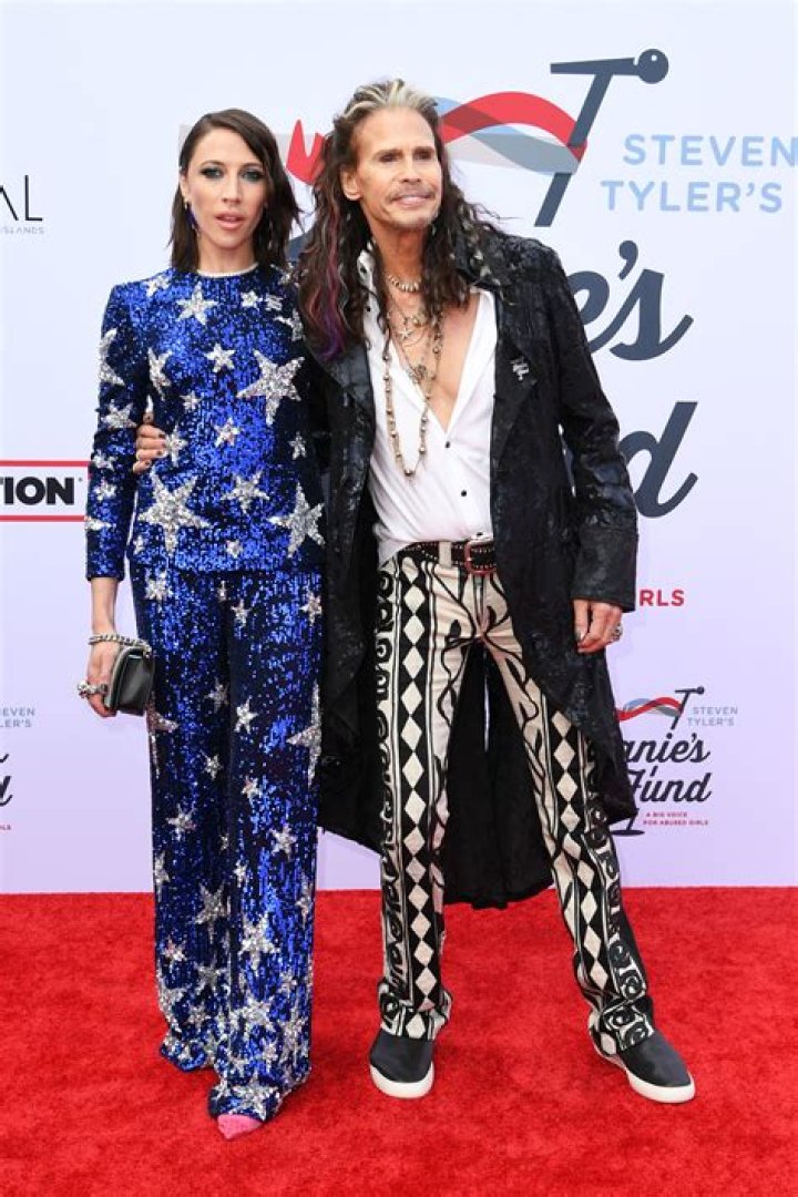 Steven Tyler and Aimee Preston on the red carpet at Celebrity Fight Night XXIV in March 2018