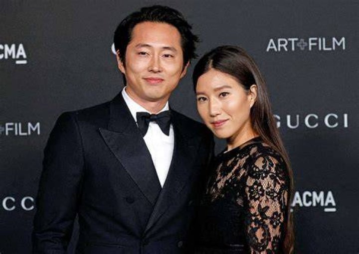 Steven Yeun and his wife Joana Pak at the Asian American Awards Unforgettable Gala in December 2015