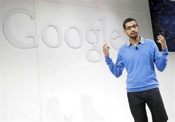 Sundar Pichai while talking during Google conference in 2014