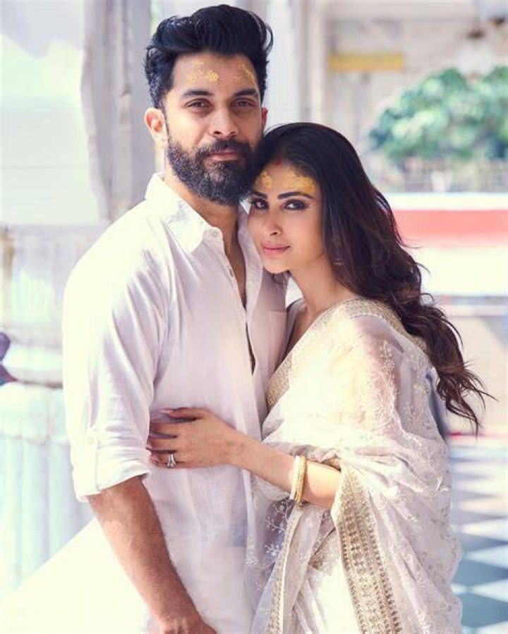Suraj Nambiar and Mouni Roy, as seen in February 2022