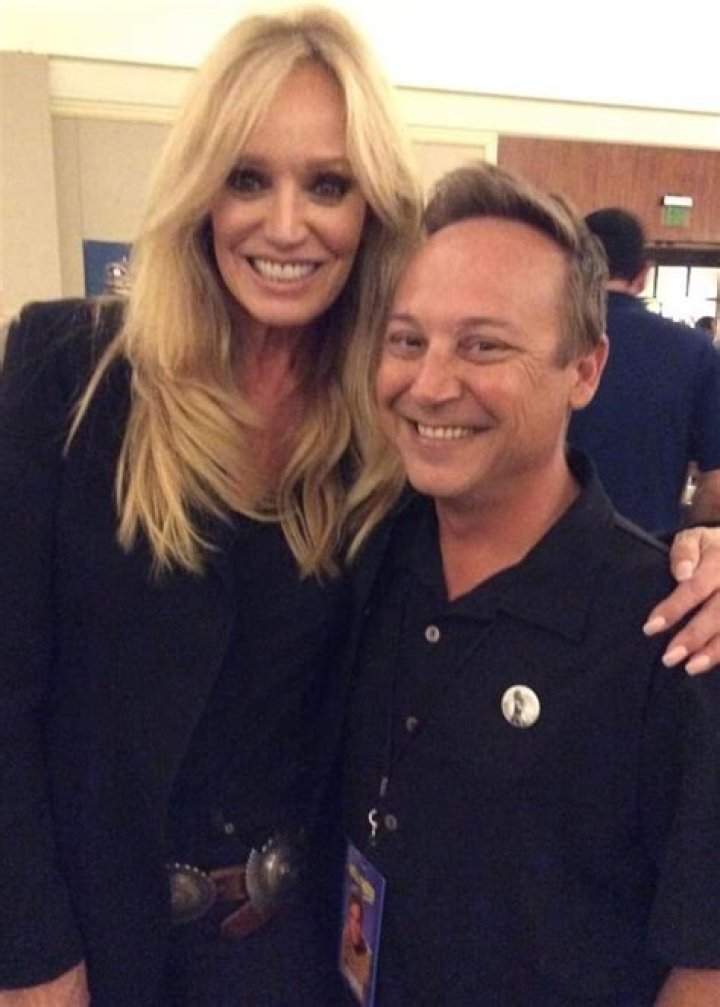 Susan Anton as seen while posing for a picture along with David Grabstald in San Francisco, California, United States
