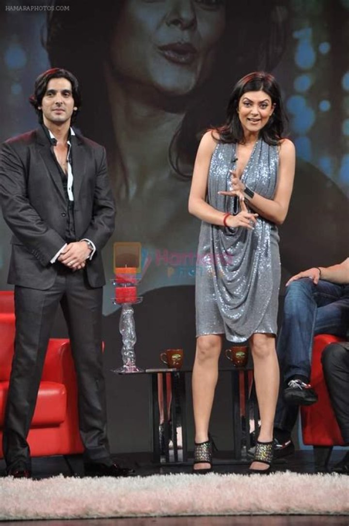 Sushmita Sen at Raveena's chat show for NDTV in April 2012