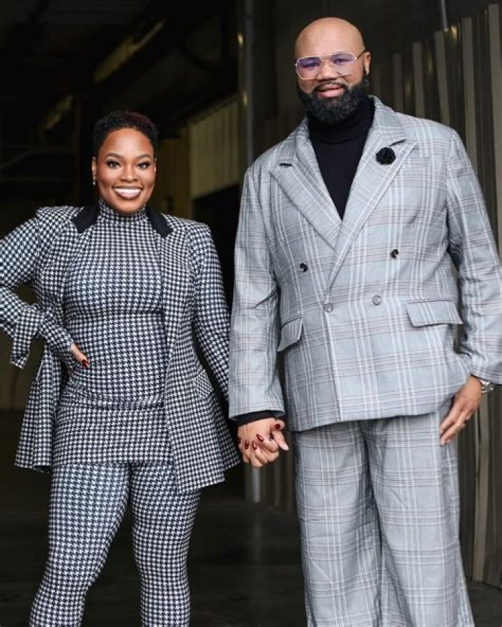 Tasha Cobbs with her husband as seen in May 2020
