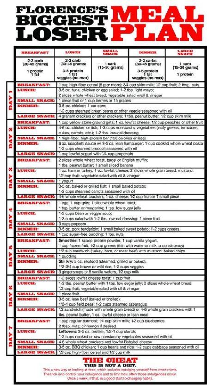 the biggest loser diet plan