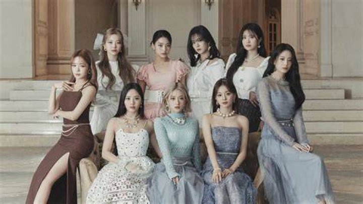The Korean girl group Fromis_9 as seen in a picture taken on June 11, 2019
