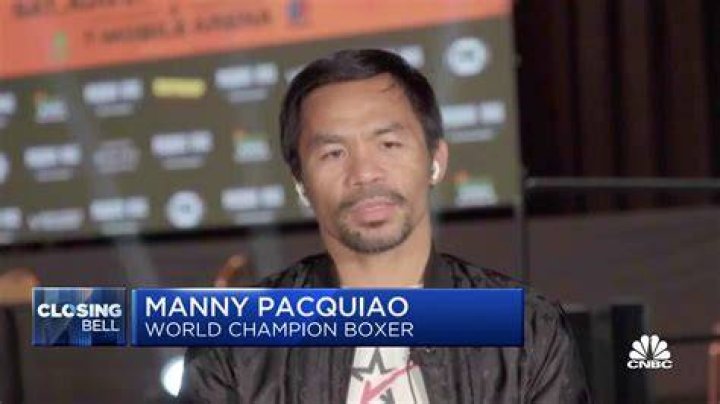 The World Champion Boxer Manny Pacquiao at a fan rally at the Mandalay Bay Convention Center on April 28, 2015 in Las Vegas, Nevada
