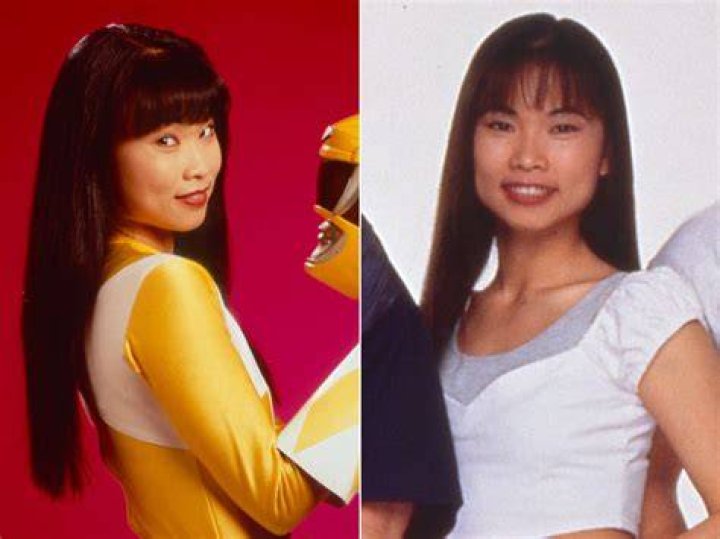 Thuy Trang with Power Rangers cast members
