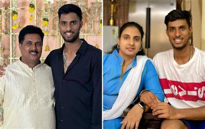 Tilak Varma, with his parents, as seen June 2021