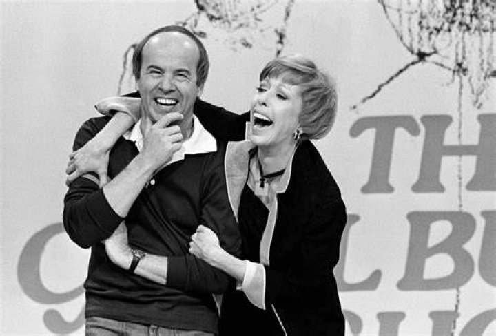 Tim Conway, Carol Burnett, and Dick Van Dyke from The Carol Burnett Show seen posing together